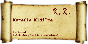 Karaffa Klára névjegykártya