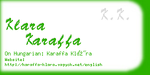 klara karaffa business card